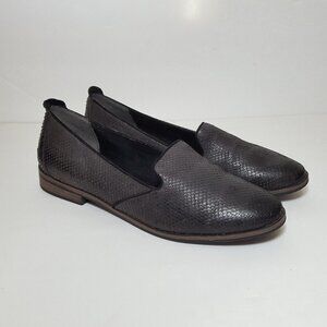 Tamaris faux snakeskin embossed flats black sz 39